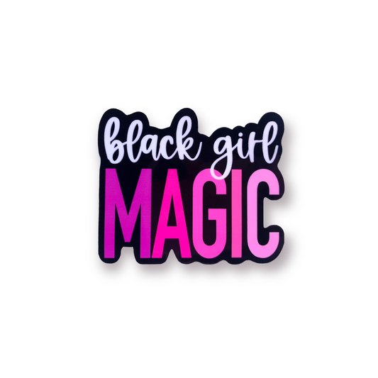 Pink Black Girl Magic Diecut Sticker